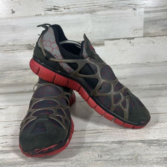 Nike Men's Kukini Free 5.0 Running Shoes Black Red 541014-006 Lace Up Size 12 US - Picture 6 of 8